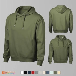 hanorace barbatesti khaki cu buzunare laterale si gluga ad420 poza 8