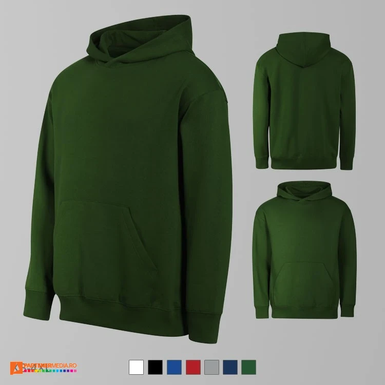 hanorace verzi unisex cu buzunar marsupiu ad422 poza 7
