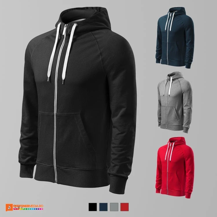 hanorace promotionale barbatesti din bumbac cu gluga si fermoar ad452 poza 1