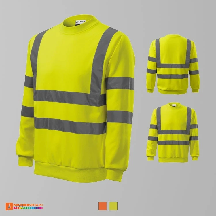 hanorace galbene unisex cu benzi reflectorizante ad4v6 poza 3