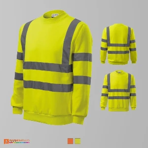 hanorace galbene unisex cu benzi reflectorizante ad4v6 poza 3