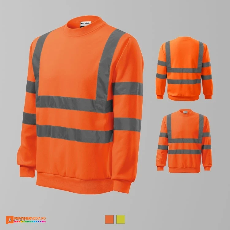 hanorace unisex cu benzi portocalii reflectorizante ad4v6 poza 2