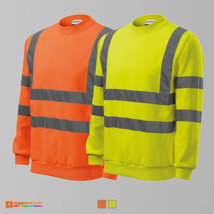hanorace unisex cu benzi reflectorizante ad4v6 poza 1
