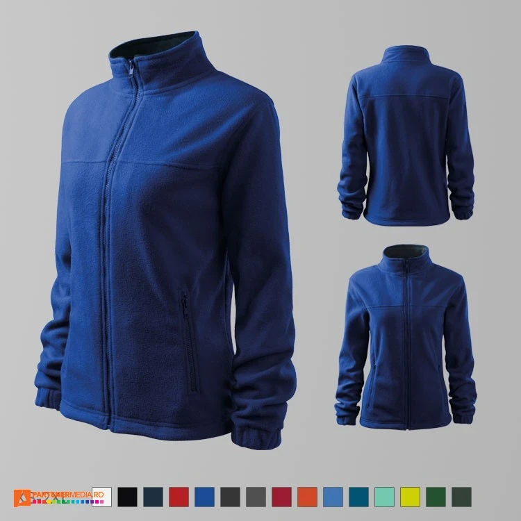 jachete fleece albastre pentru dame ad504 poza 3