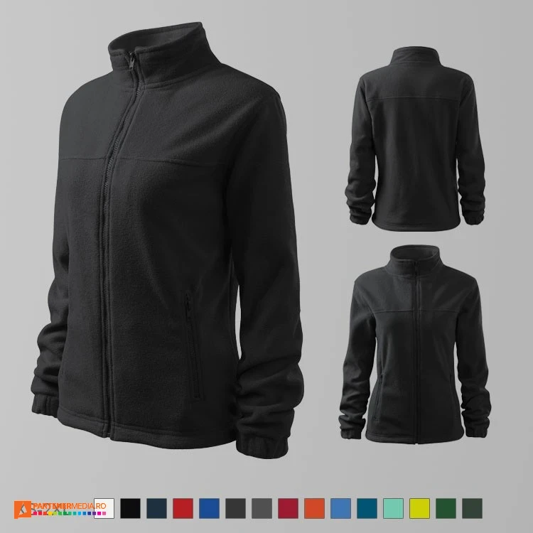 jachete fleece gri inchis pentru dame ad504 poza 7