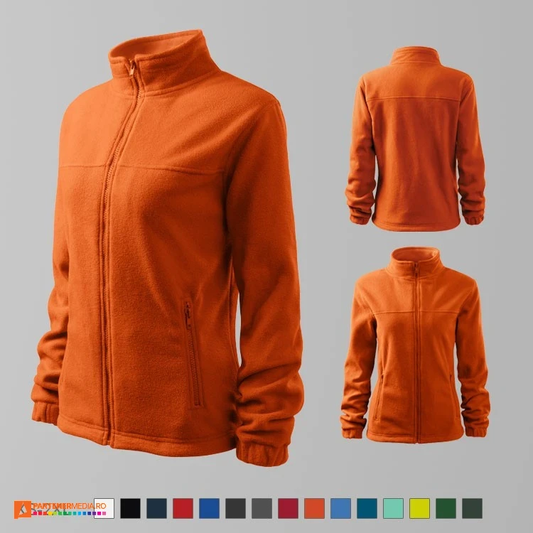 jachete fleece portocalii pentru dame ad504 poza 9