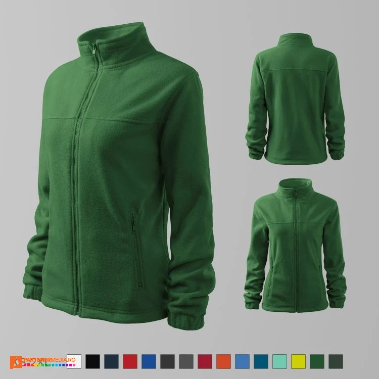 jachete fleece verde inchis pentru dame ad504 poza 14