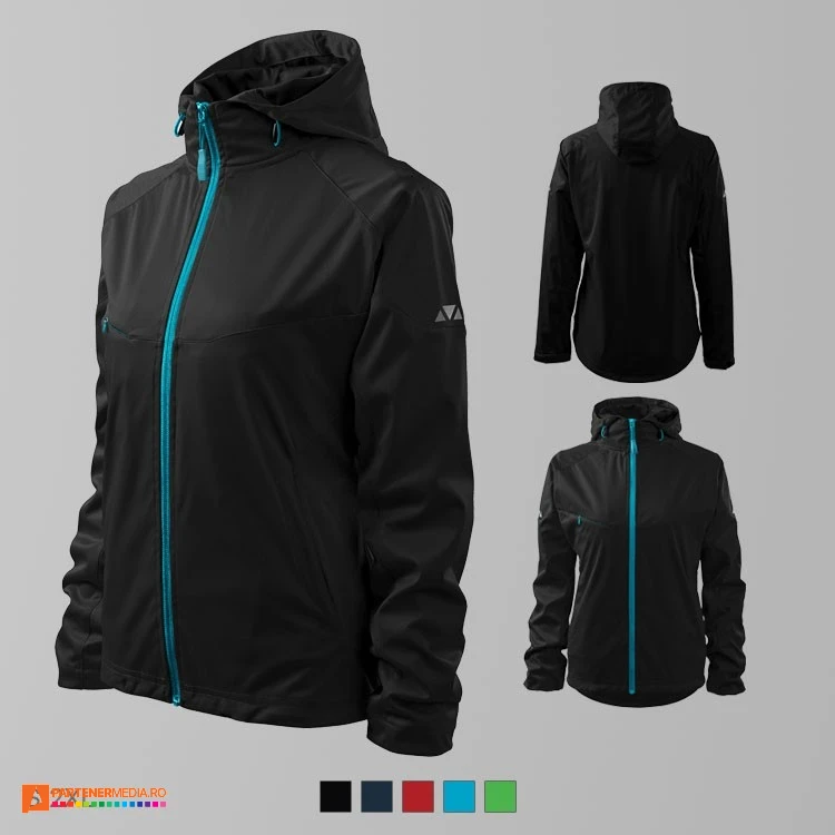 jachete negre softshell de dama ad514 poza 3