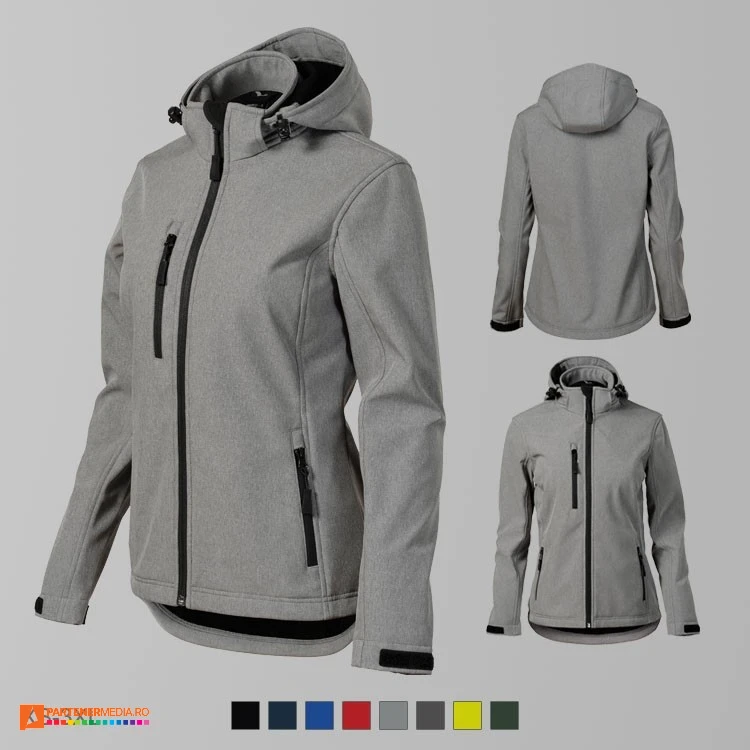 jachete gri softshell pentru dame cu gluga detasabila ad521 poza 5