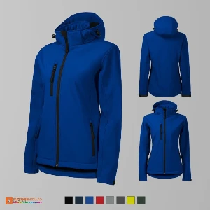 jachete softshell albastre pentru dame cu gluga detasabila ad521 poza 2