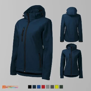 jachete softshell bleumarin pentru dame cu gluga detasabila ad521 poza 3