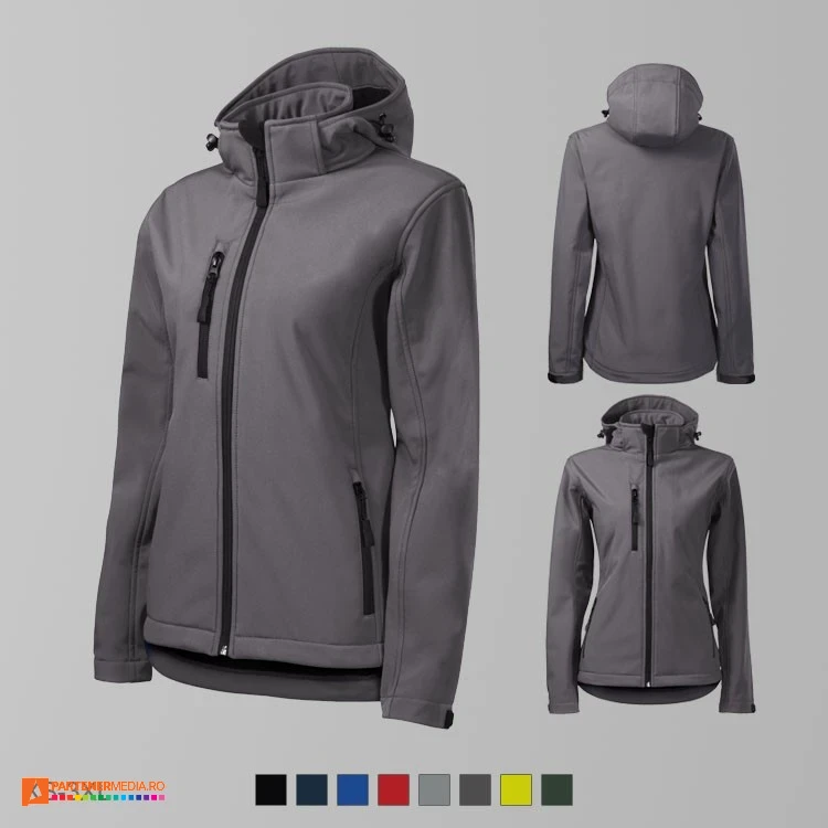 jachete softshell gri pentru dame cu gluga detasabila ad521 poza 4