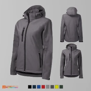 jachete softshell gri pentru dame cu gluga detasabila ad521 poza 4