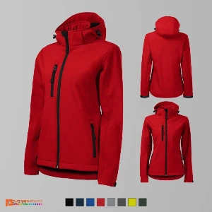 jachete softshell rosii pentru dame cu gluga detasabila ad521 poza 8