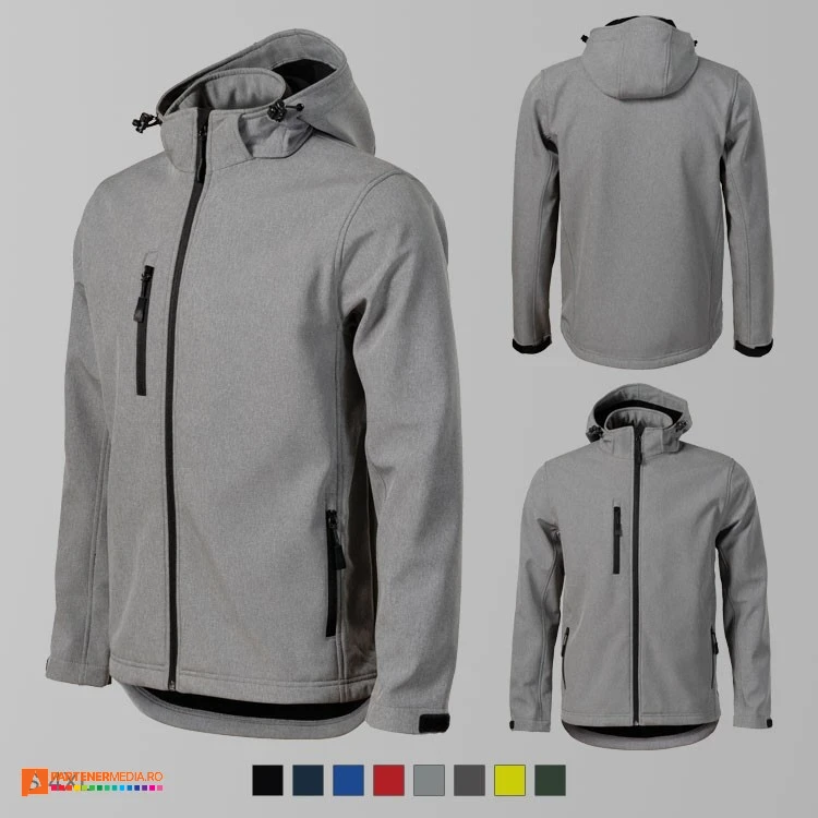 jachete gri softshell cu gluga detasabila ad522 poza 5