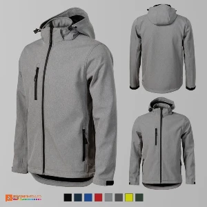 jachete gri softshell cu gluga detasabila ad522 poza 5