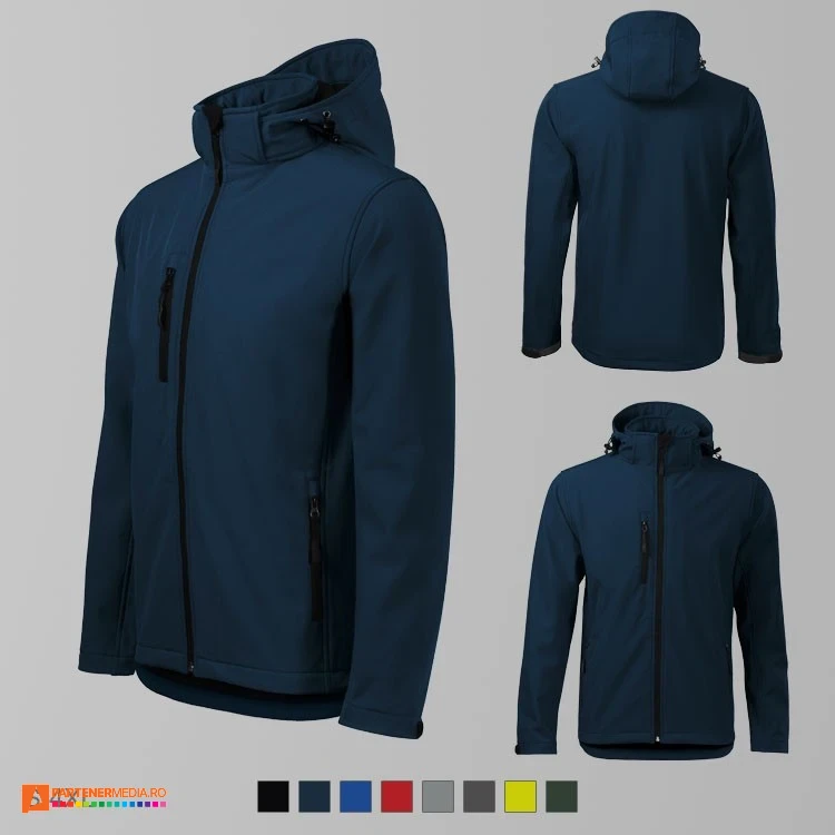 jachete softshell bleumarin cu gluga detasabila ad522 poza 3