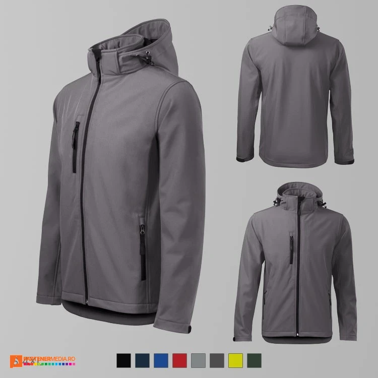 jachete softshell gri cu gluga detasabila ad522 poza 4