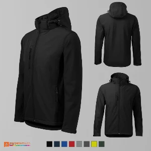 jachete softshell negre cu gluga detasabila ad522 poza 7