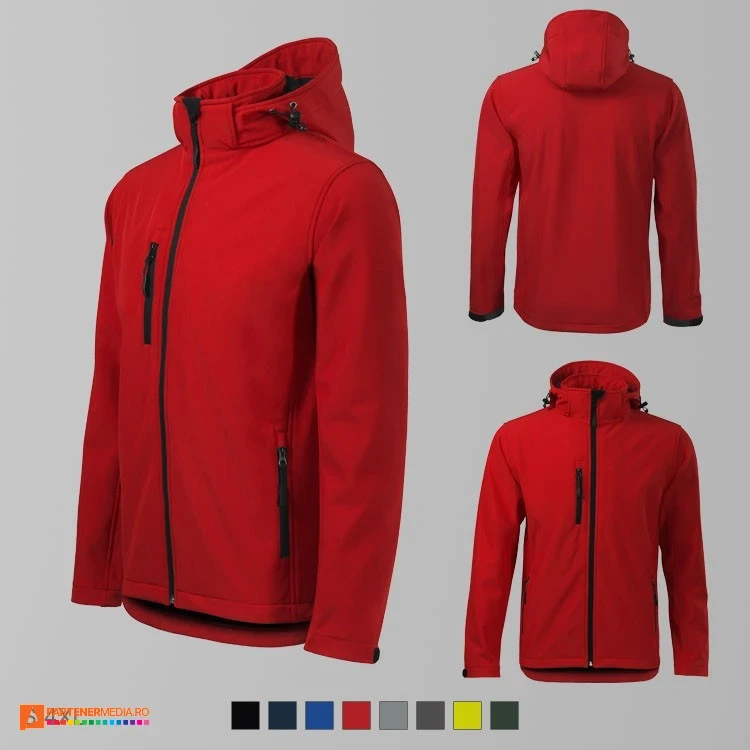 jachete softshell rosii cu gluga detasabila ad522 poza 8