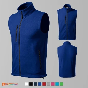 veste fleece unisex albastre cu buzunar la piept ad525 poza 3