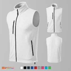 veste fleece unisex albe cu buzunar la piept ad525 poza 2