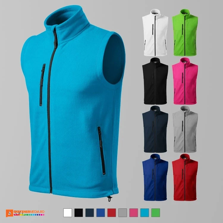 veste fleece unisex cu buzunar la piept ad525 poza 1
