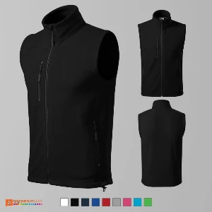 veste fleece unisex negre cu buzunar la piept ad525 poza 6