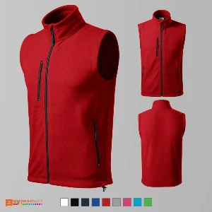 veste fleece unisex rosii cu buzunar la piept ad525 poza 7