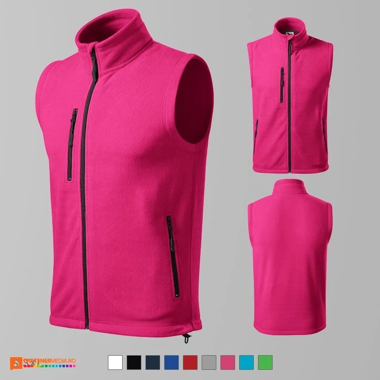 veste fleece unisex roz cu buzunar la piept ad525 poza 8