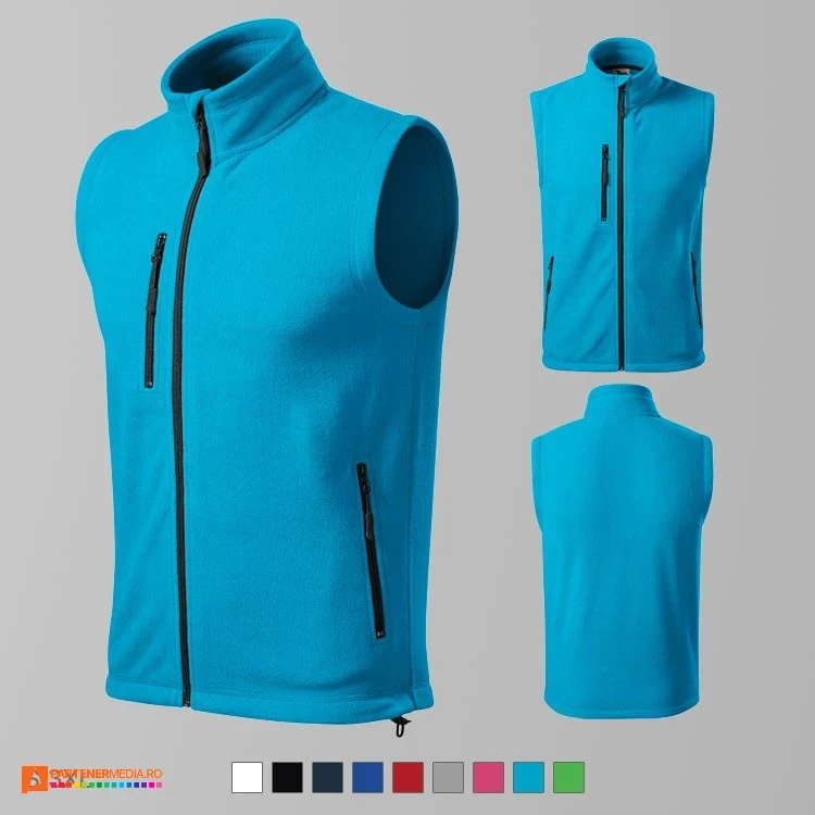 veste fleece unisex turquise cu buzunar la piept ad525 poza 9