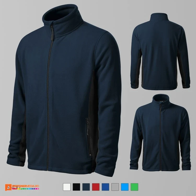 jachete fleece barbatesti bleumarin din poliester ad527 poza 4
