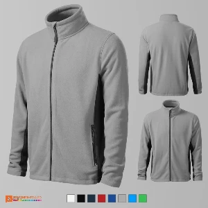 jachete fleece barbatesti gri din poliester ad527 poza 5