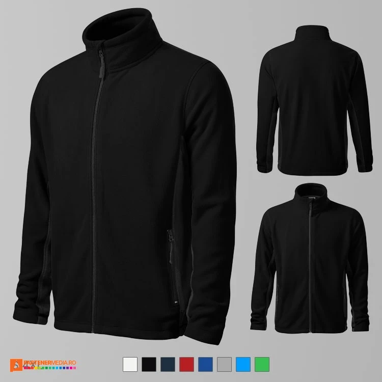 jachete fleece barbatesti negre din poliester ad527 poza 6