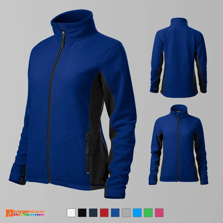 jachete fleece albastre de dama din poliester ad528 poza 3