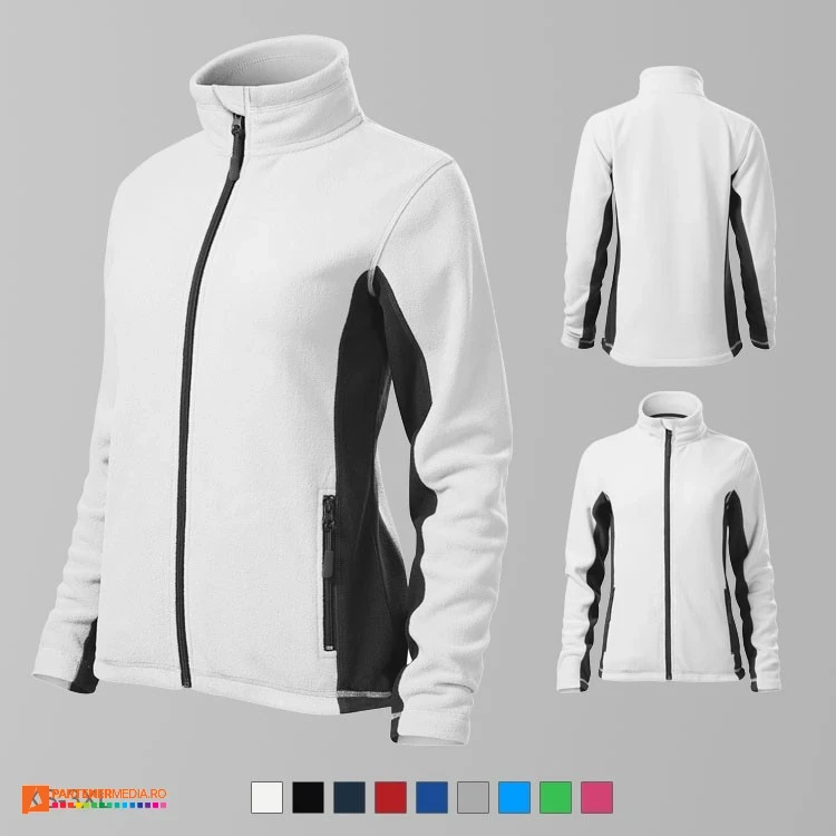 jachete fleece albe de dama din poliester ad528 poza 2