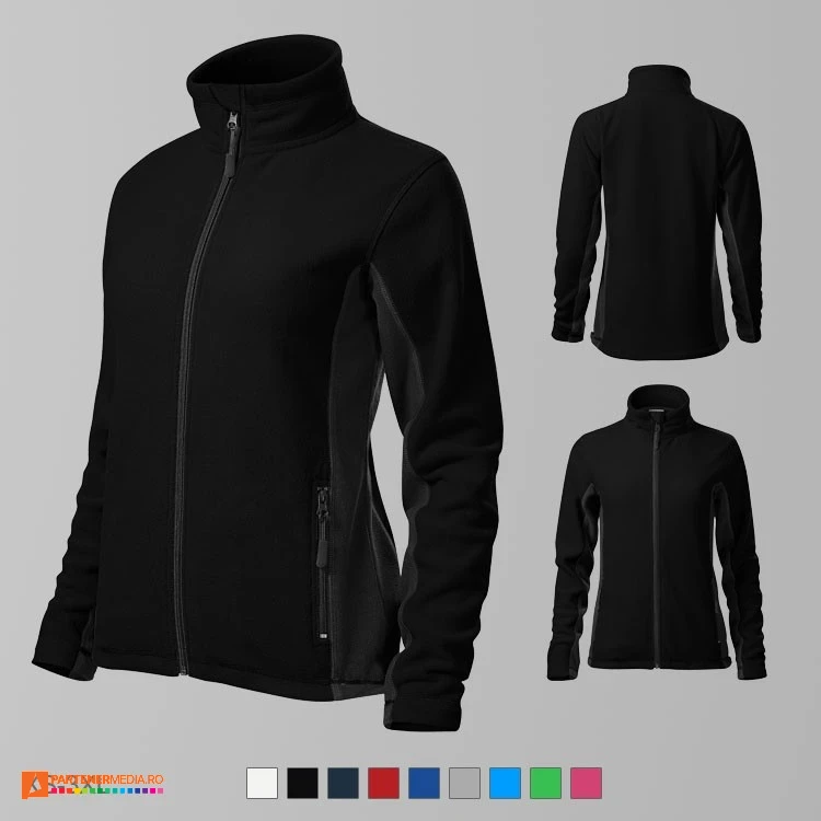 jachete fleece negre de dama din poliester ad528 poza 6