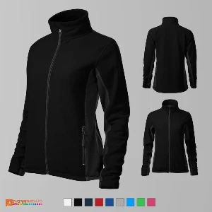 jachete fleece negre de dama din poliester ad528 poza 6