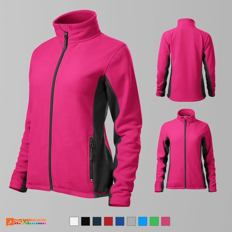 jachete fleece roz de dama din poliester ad528 poza 8