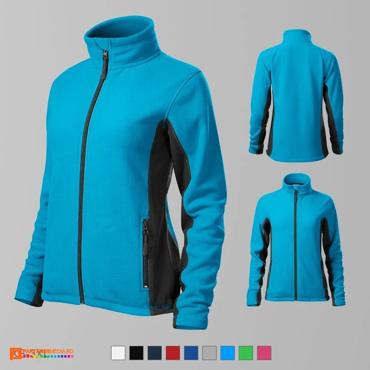 jachete fleece turquise de dama din poliester ad528 poza 9