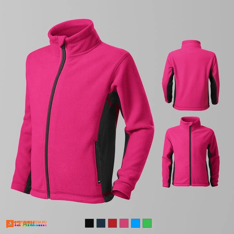 jachete fleece roz pentru copii ad529 poza 5