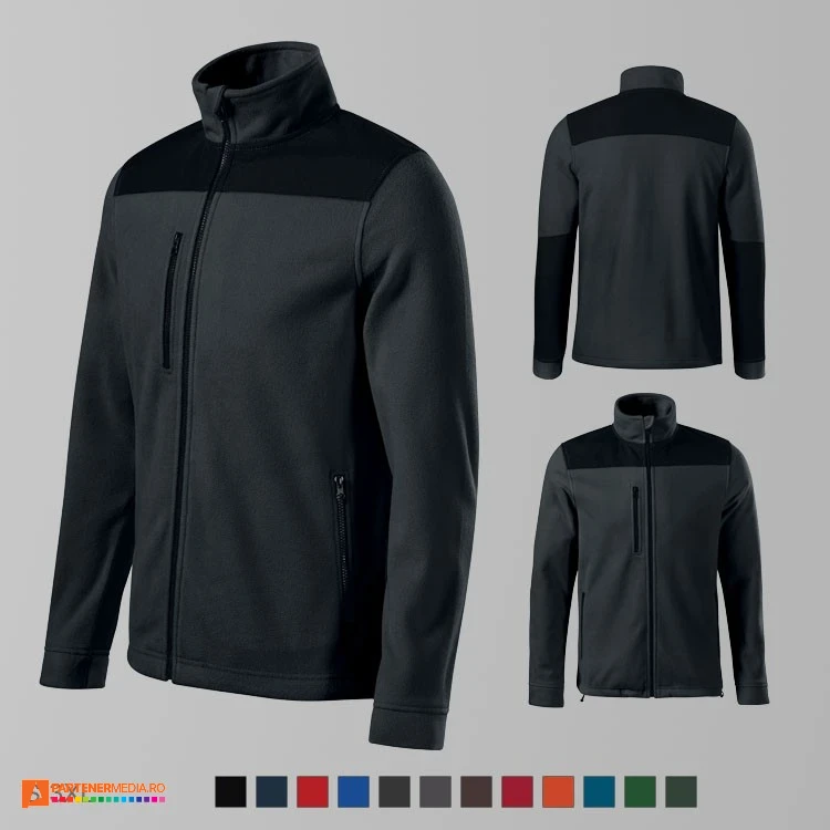 jachete gri unisex fleece cu buzunar la piept ad530 poza 5