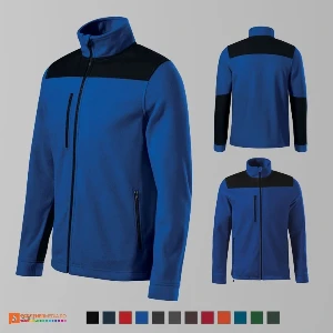 jachete unisex albastre fleece cu buzunar la piept ad530 poza 2