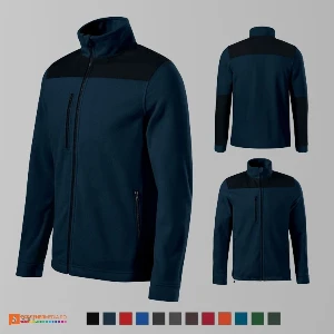 jachete unisex bleumarin fleece cu buzunar la piept ad530 poza 3