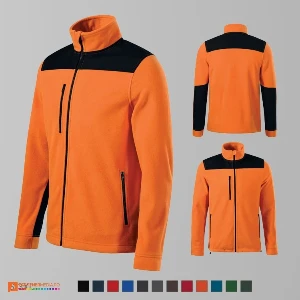 jachete unisex fleece portocalii cu buzunar la piept ad530 poza 9