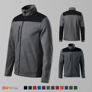 jachete unisex gri fleece cu buzunar la piept ad530 poza 4