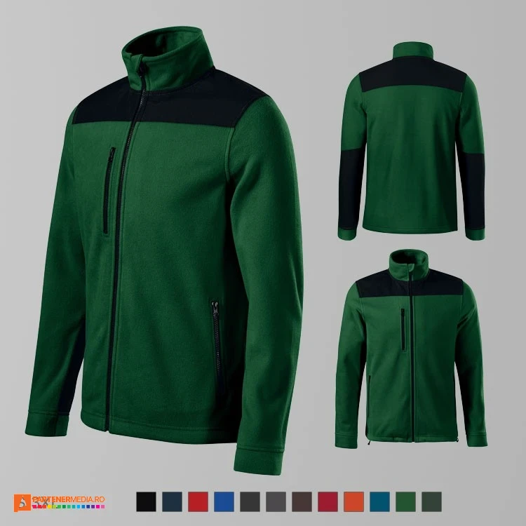 jachete unisex verzi fleece cu buzunar la piept ad530 poza 12