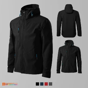 jachete barbatesti softshell negre ad531 poza 4