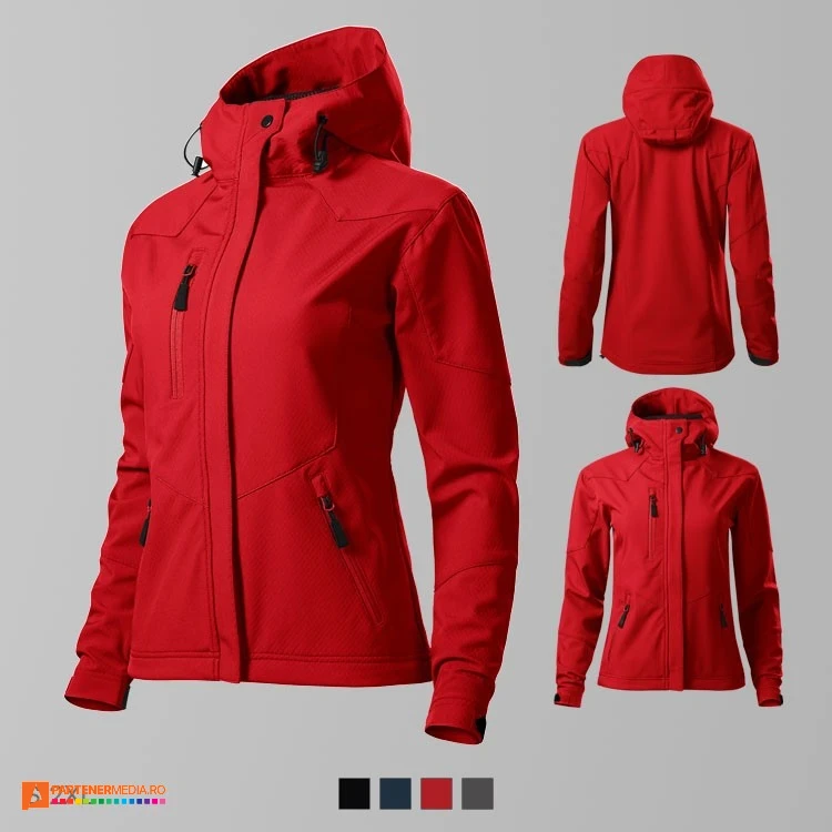 jachete softshell de dama rosii ad532 poza 5