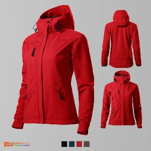 jachete softshell de dama rosii ad532 poza 5